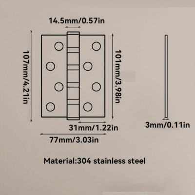 Stainless Steel Butt Hinges for Cabinets
